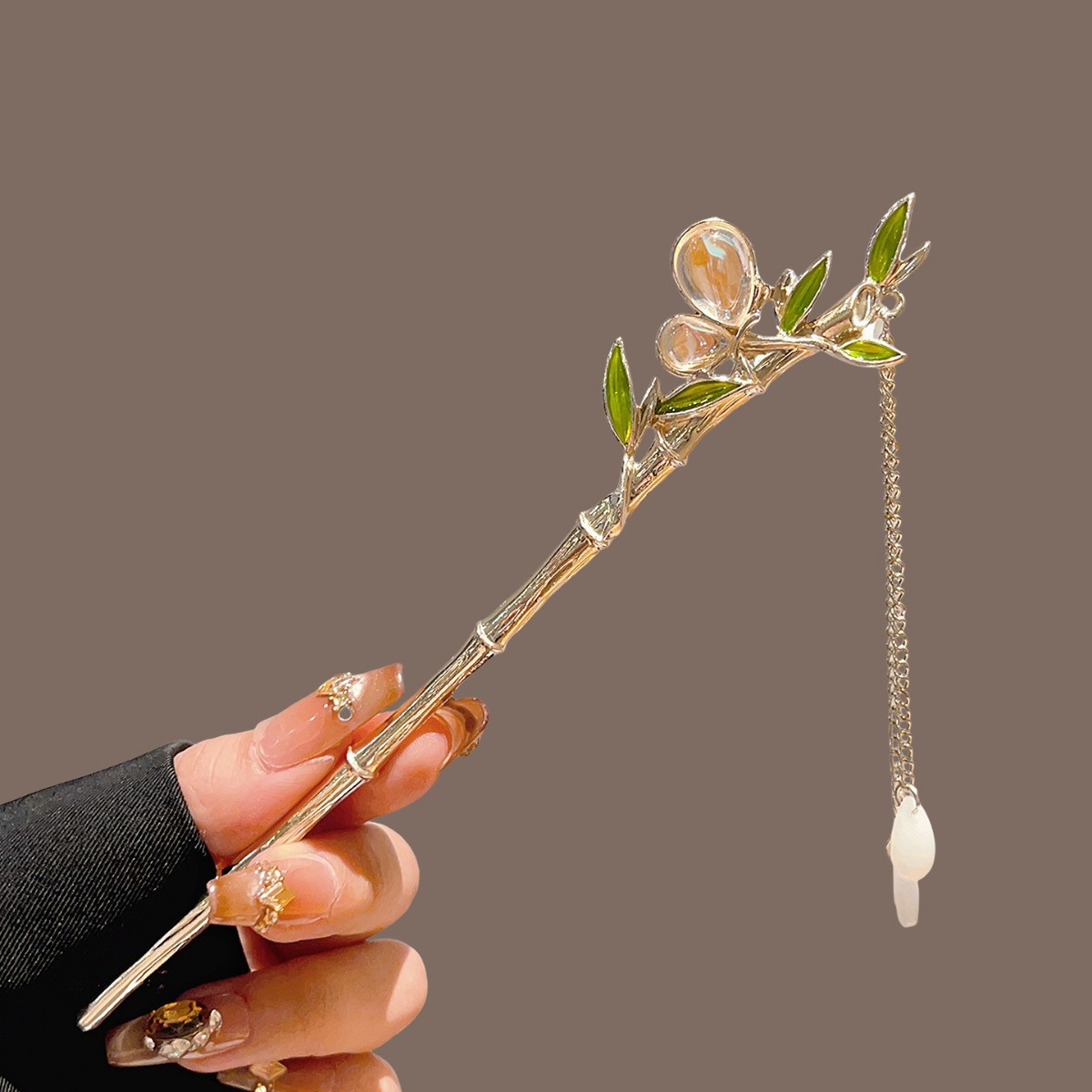 Green Bamboo Tassel Hair Stick - огляд і ціна Pearl Hair Pin