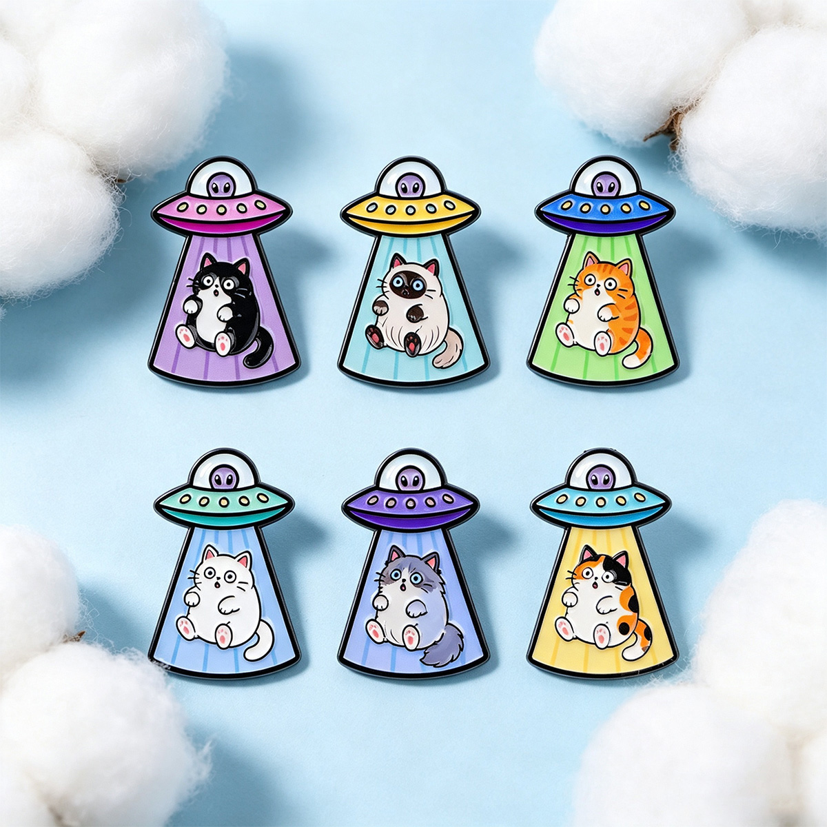 Kawaii Alien UFO Cat Enamel Pi - огляд і ціна Women'S Accessories Clothing