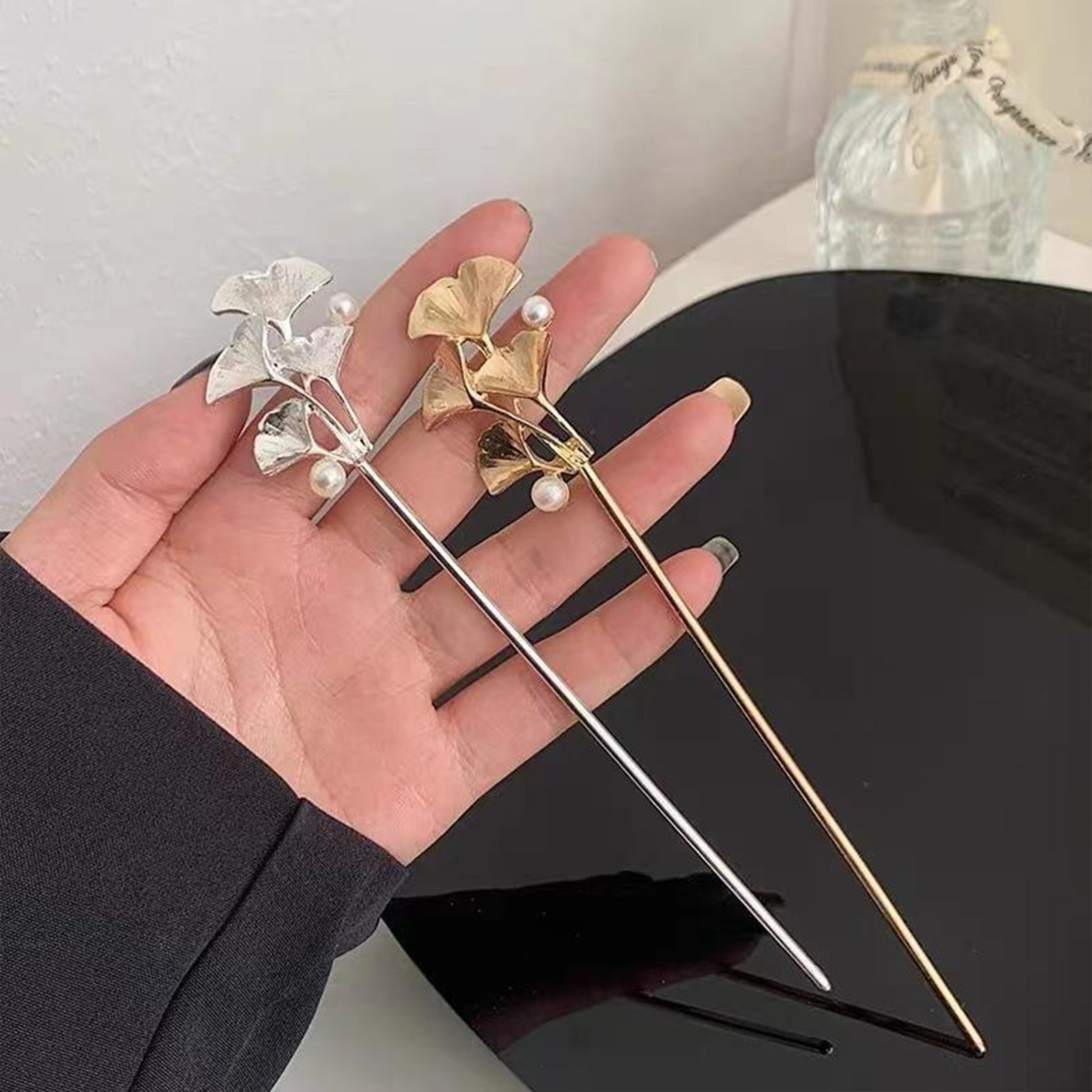 Ginkgo Leaf Hair Stick For Wom - огляд і ціна Pearl Hair Pin